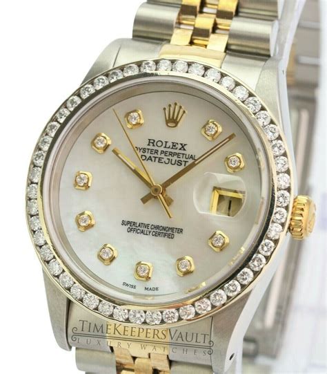 rolex datejust 16233 diamond|rolex 16233 diamond bezel.